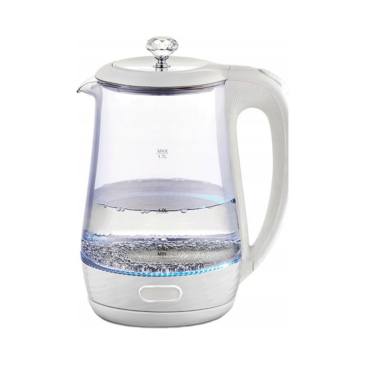 Maestro MR052 elektromos vízforraló 1,7L 2200W fehér átlátszó 24x19,5x14cm