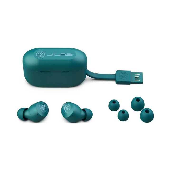 JLab Go Air Pop vezeték nélküli fülhallgató, Bluetooth, zöld, 32 óra, S-M-L