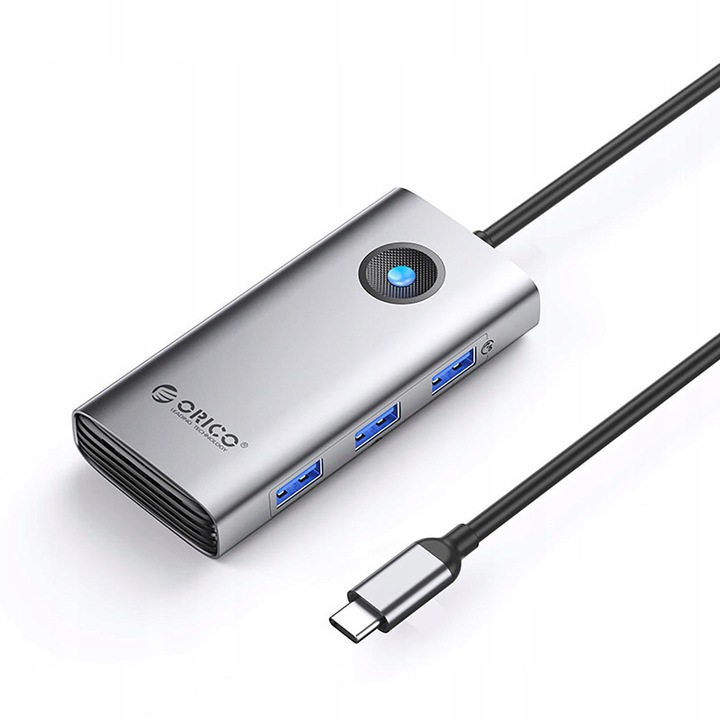 USB-C Hub Orico PW11-6P 6 portos, 4K, szürke, 9.5x4.45x1.7cm