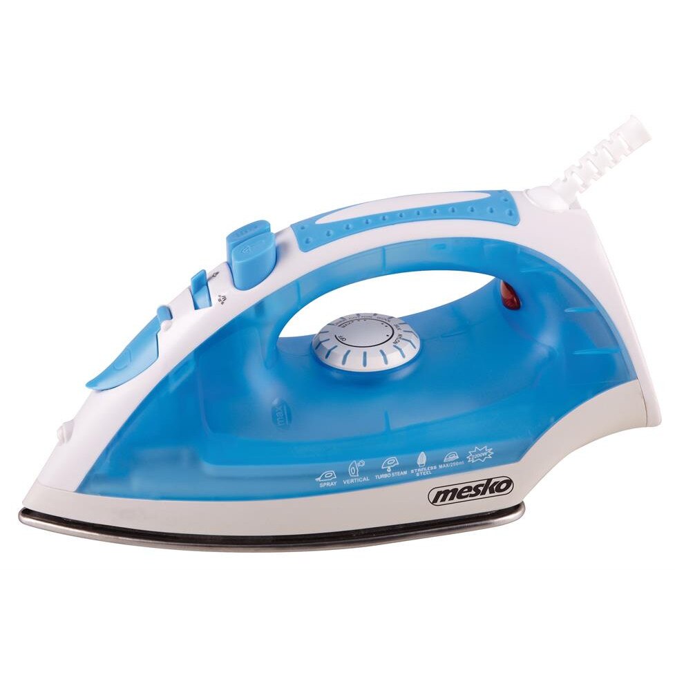 Fier de calcat cu aburi Mesko MS 5023, 2200W, alb-albastru, 26.5x10.7x12.5cm