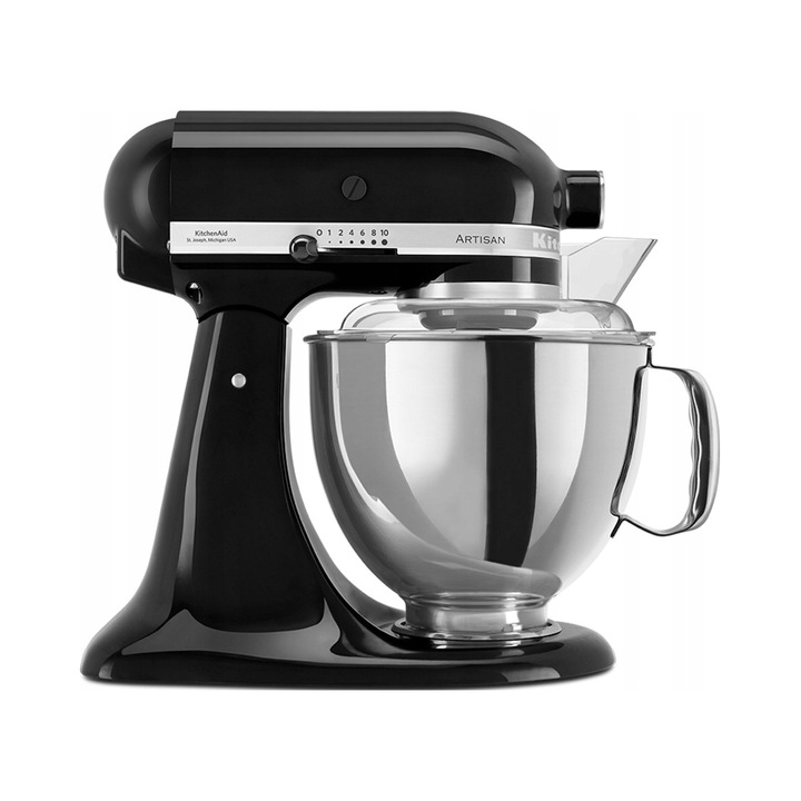 Планетарен миксер KitchenAid Artisan 5KSM175, 4.8L, черен, 36x22x34см