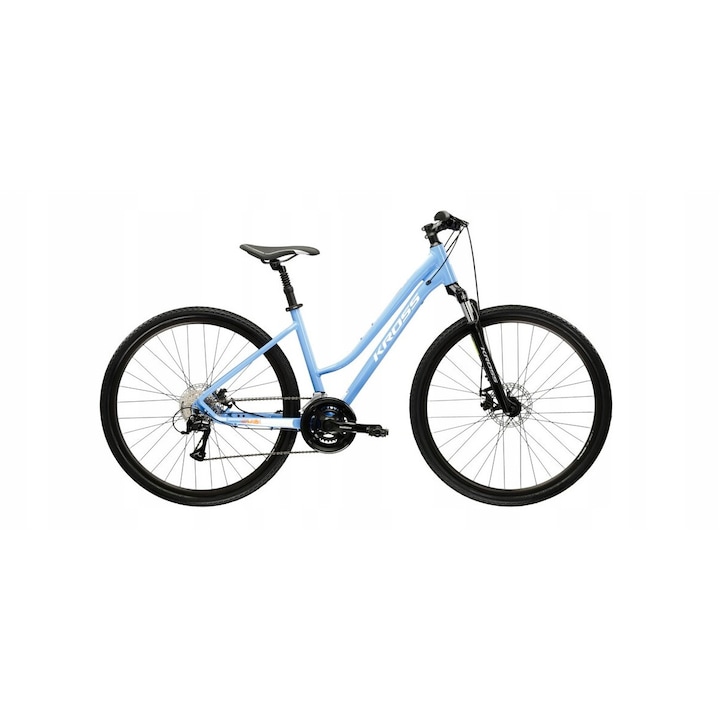 Велосипед крос Kross Evado 3.0, 16 скорости, синьо-бял, 28x19"