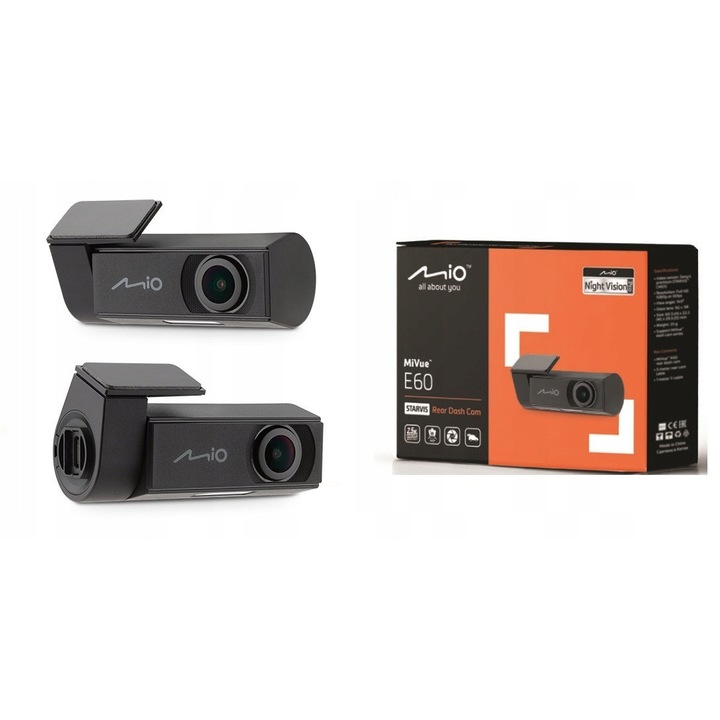 Mio MiVue E60 hátsó kamera, 2.5K, 145°, fekete, 6.8x3.4x2.9cm