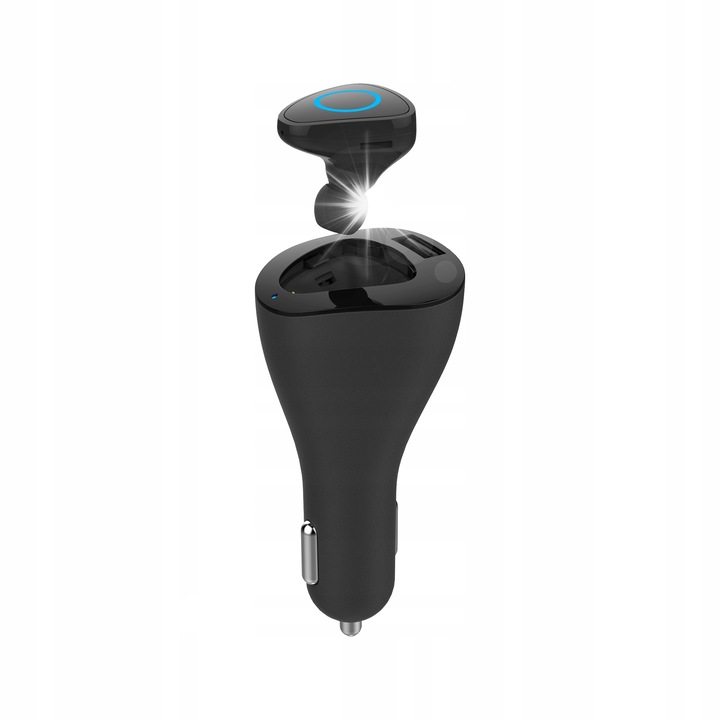 Kruger&Matz Traveler K1 Bluetooth fejhallgató, többfunkciós, fekete, autós töltő, szett