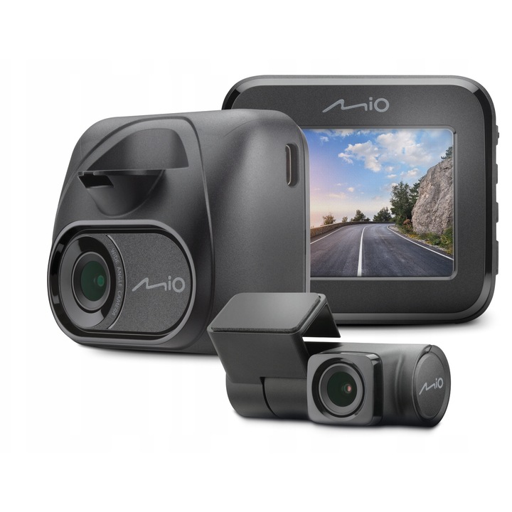 Двойна автомобилна камера Mio MiVue C595WD, Full HD, GPS, WiFi, 54.6x61x41.74mm+59.9x35.6x22mm