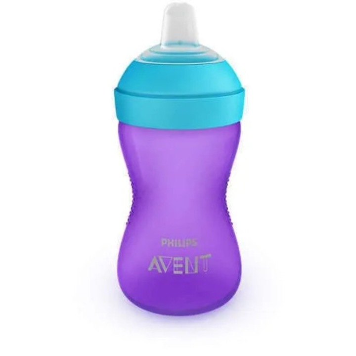 Philips Avent My Grippy puha szívószálas pohár szett, 2 db, lila, 300ml, 9hó+