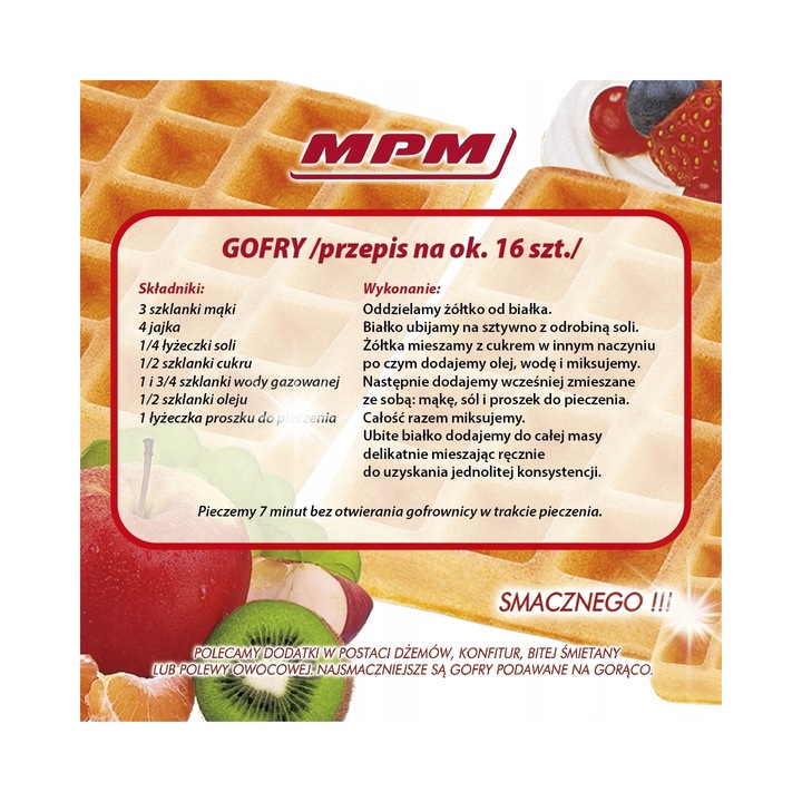 Gofri, MPM MGO-13, 1400W, fekete, 9x15x2cm, 2 darabos szett
