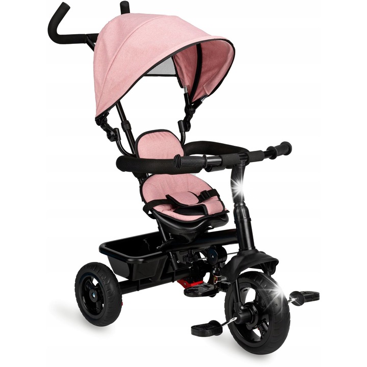 Триколка Qkids Mila, розова, регулируема, 12-60 месеца, 98x49x32см