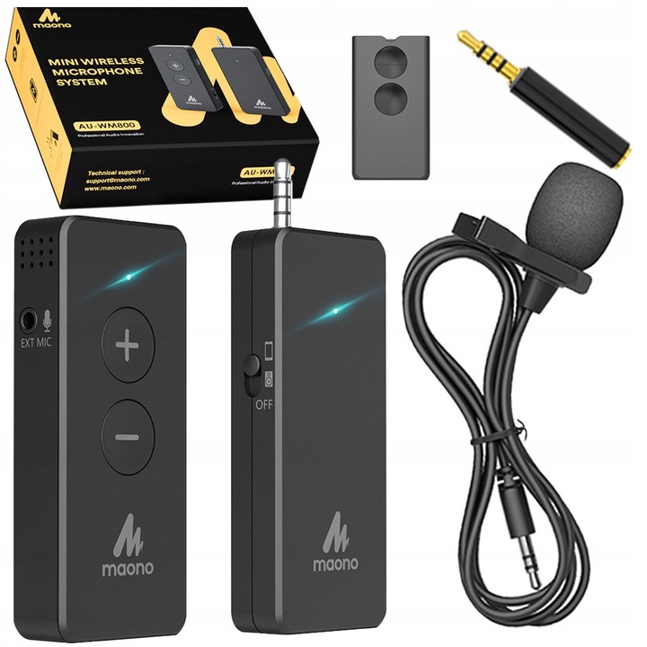 Microfon wireless Maono AU-WM800, 2.4G, autonomie 4h, negru