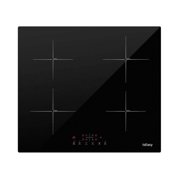 Plita inductie IsEasy LI4-20, 4 zone, booster, negru, 59x52x5.8cm
