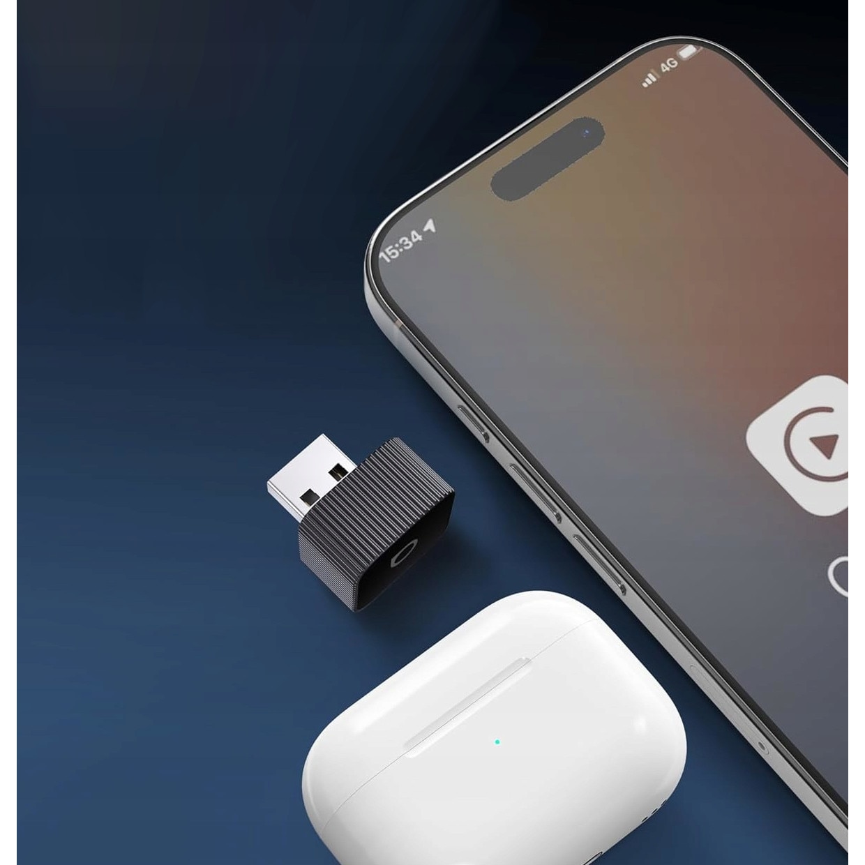Adaptor wireless CarPlay Android Auto Ottocast Mini Cube USB Bluetooth ...