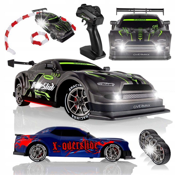 RC дрифт кола Overmax X-Overslide 20км/ч 1:16 сива 40мин