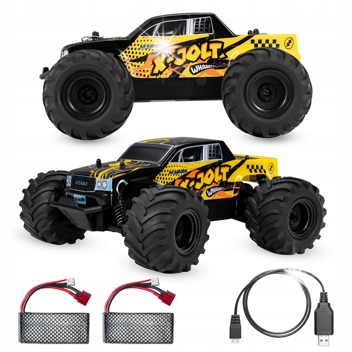 RC кола Overmax X-Jolt, 20 км/ч, пружинно окачване, черна, 6x15x10см