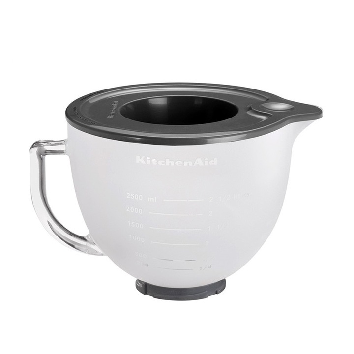 Купа от стъкло KitchenAid Artisan 4.8L със силиконов капак и дръжка