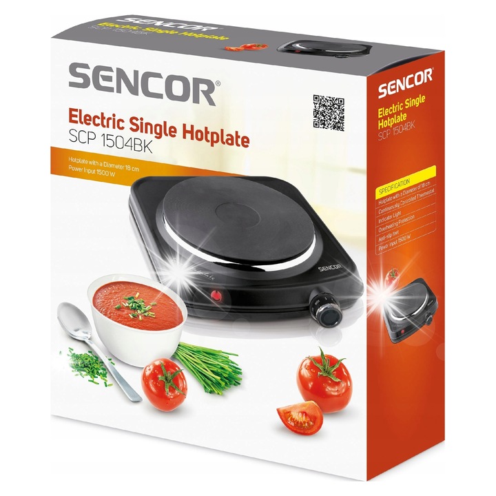 Електрически котлон Sencor SCP1504BK 1500W черен 18см