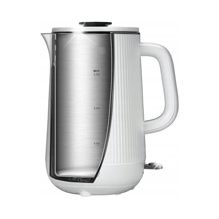 MPM MCZ-115 elektromos vízforraló, dupla falú, fehér, 1.5l, 1800W