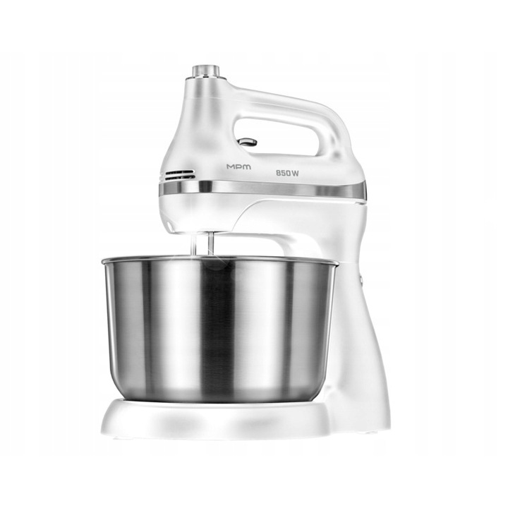 Миксер с въртяща се купа MPM MMR-26Z/B бял 850W