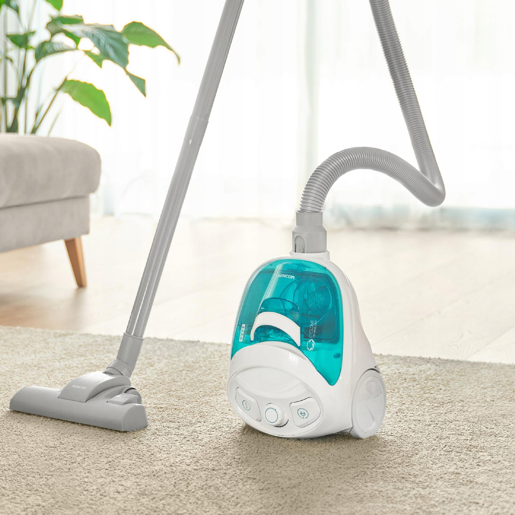 Aspirator fara sac Sencor SVC 1015TQ alb 800W 29.5x47.5cm