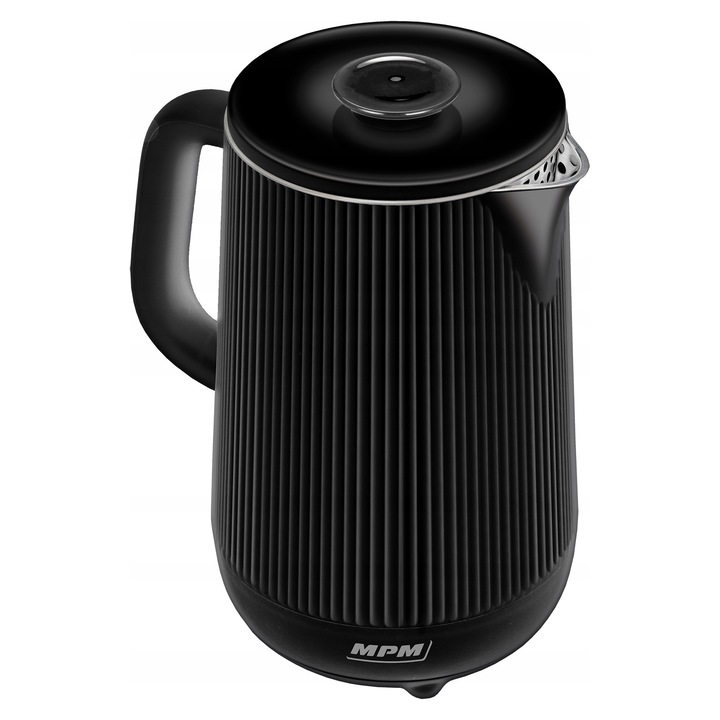 MPM MCZ-115 elektromos vízforraló, dupla falú, fekete, 1.5L