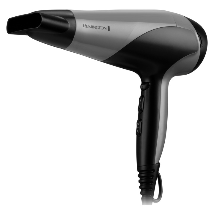 Uscator de par Remington IonicDry2200 2200W negru-gri cu ionizare si concentrator