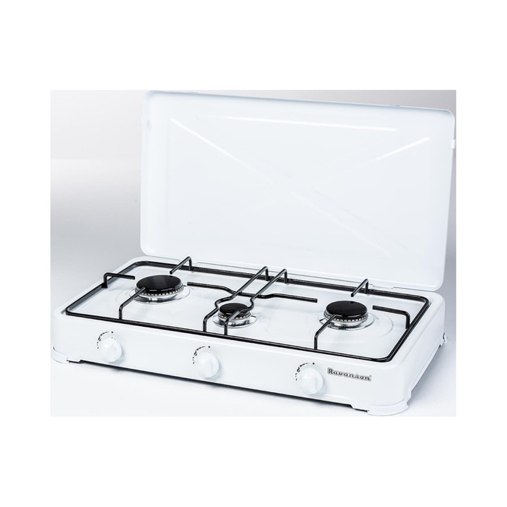Къмпинг газов котлон Ravanson K-03T, 3 горелки, бял, 60.2x37x10.3см