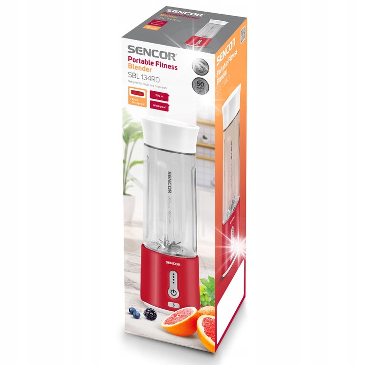 Преносим пасатор Sencor SBL 134RD 500мл червен 150W USB-C