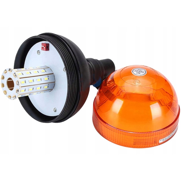 LED предупредителна лампа, Retoo, 12V 24V, оранжева, 12.7x20.9cm