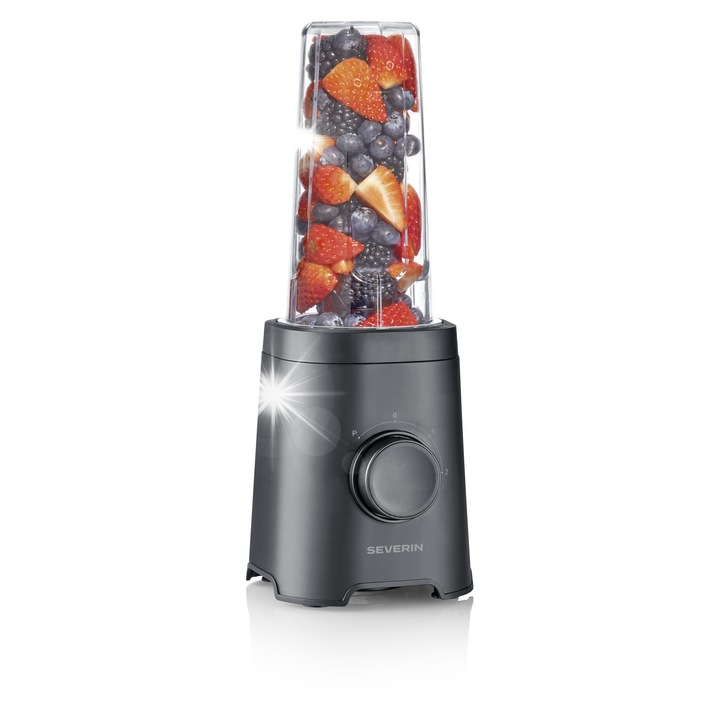Személyi turmixgép Severin SM3743, 320W, 2x600ml, fekete, kompakt