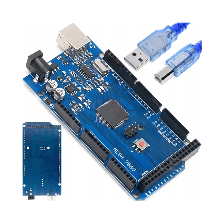 Retoo Mega2560 R3 mikrokontroller panel, 54 tűs, USB-B, 10x50x10cm
