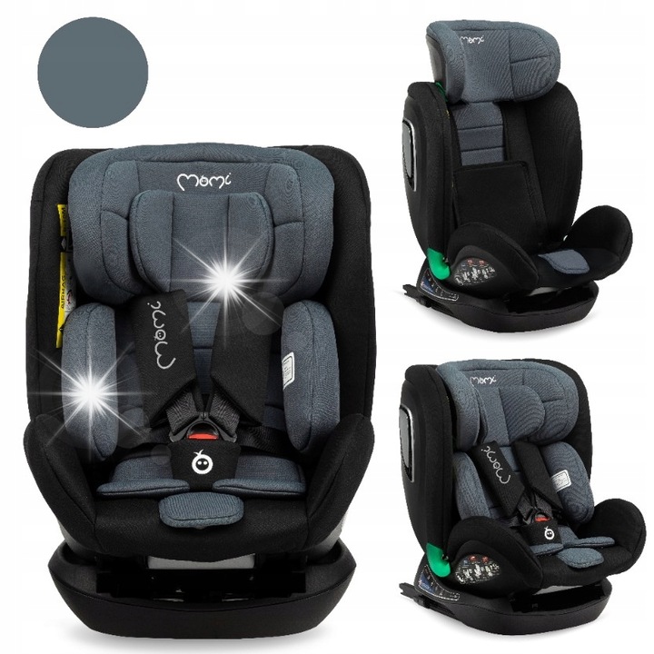MoMi URSO gyerekülés, fekete, 40-150cm, ISOFIX TOP TETHER, 60x44x55cm