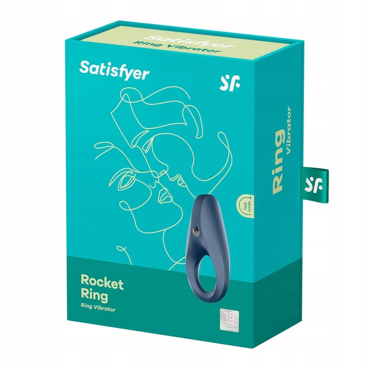 Вибриращ пръстен Satisfyer Rocket Ring, син силикон, 7.5x4.1x2.4см, водоустойчив, презареждаем