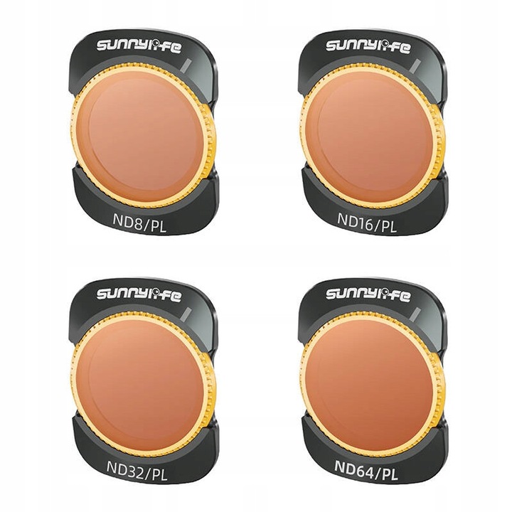 Set filtre ND8/PL ND16/PL ND32/PL ND64/PL Sunnylife pentru DJI Osmo Pocket 3, aluminiu, 16x22mm
