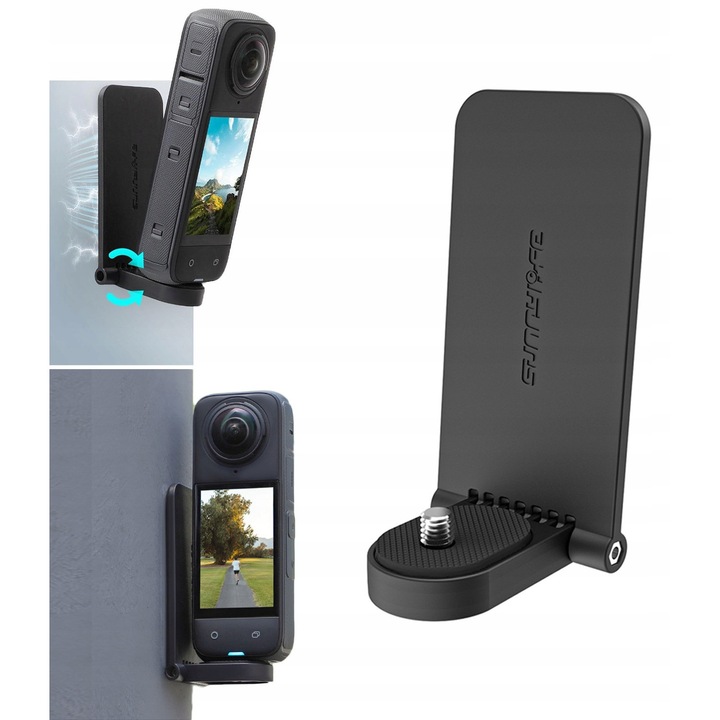 Регулируема магнитна стойка Sunnylife за камери Insta360 DJI, пластмаса, силикон, 59g