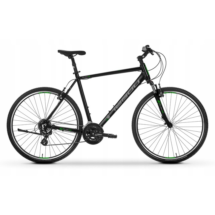Велосипед cross Tabou Flow 1.0, 21", черно-зелен, 28"
