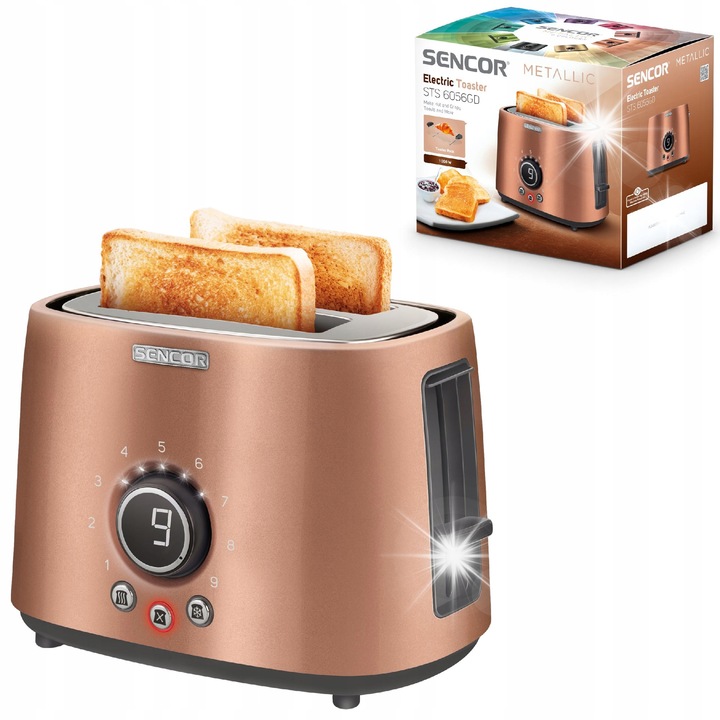 Tostator electric Sencor STS 6056GD, 1000W, bej, 27.8x17x19cm