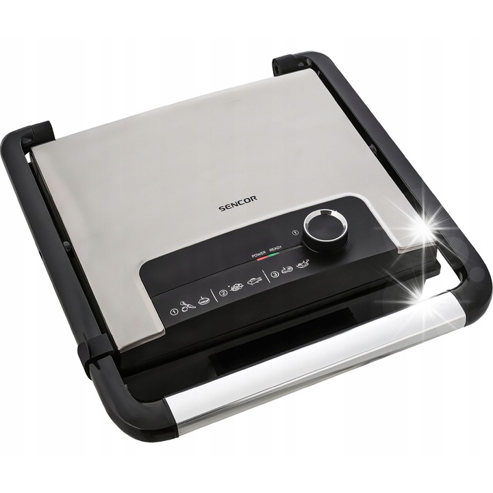 Grill electric Sencor SBG 3710SS 2000W argintiu 36.5x35x12.5cm