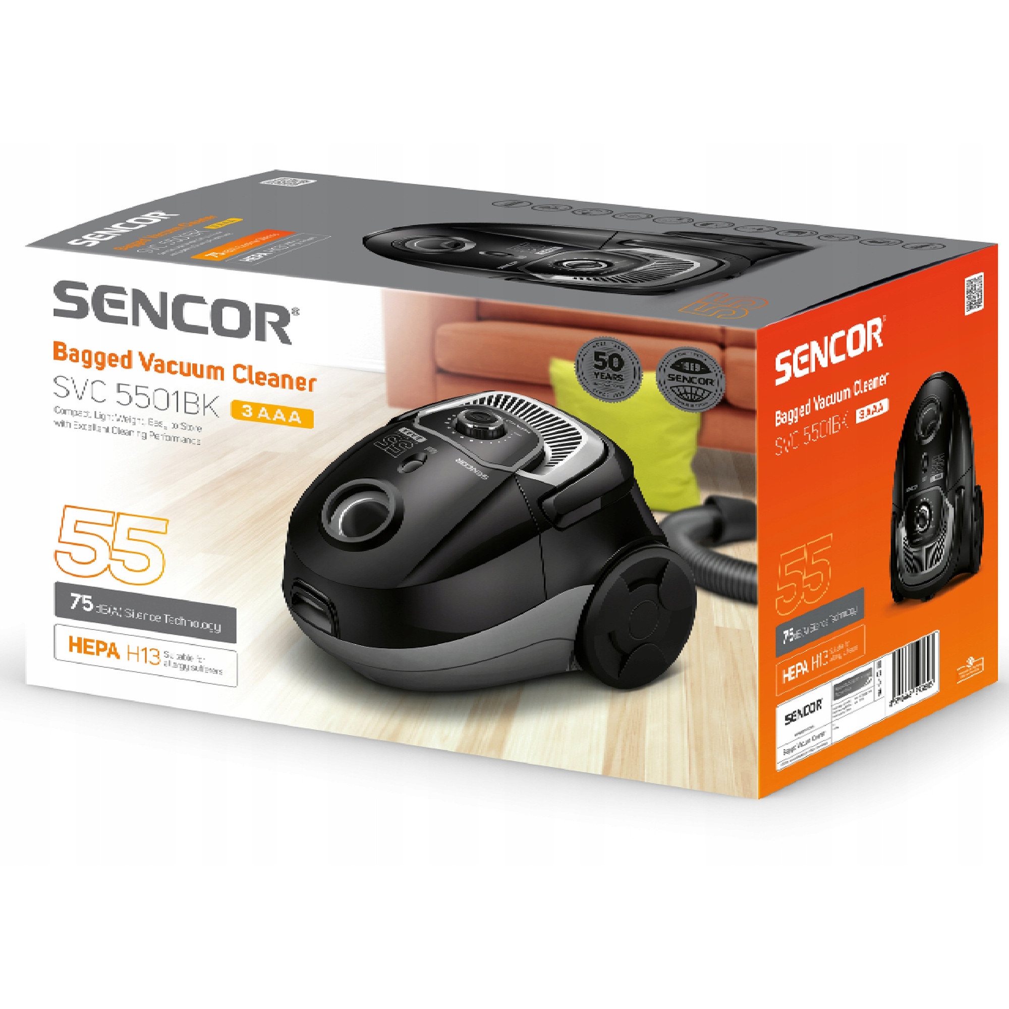 Aspirator cu sac Sencor SVC 5501BK-EUE3 700W negru 2l