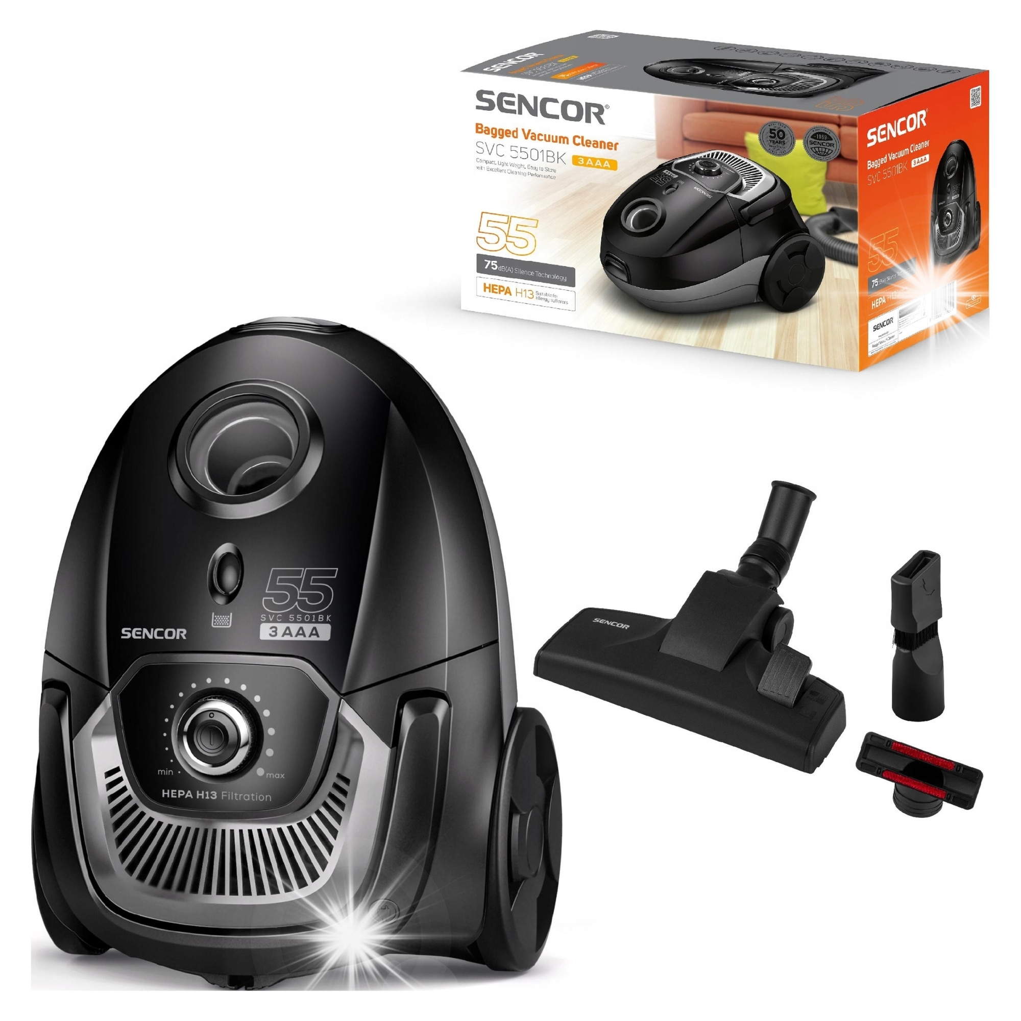 Aspirator cu sac Sencor SVC 5501BK-EUE3 700W negru 2l