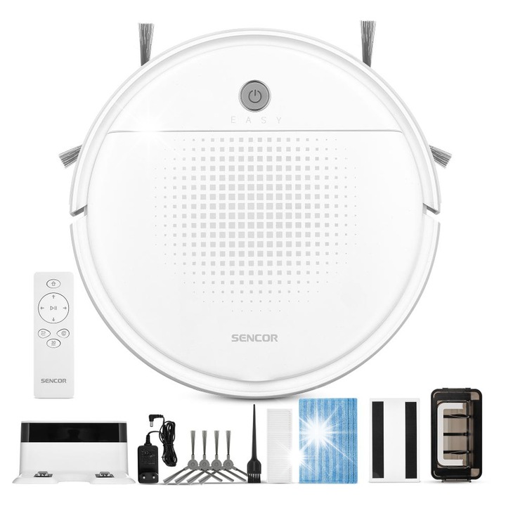 Робот прахосмукачка Sencor SRV 1550WH компактна бяла 29x29x7см