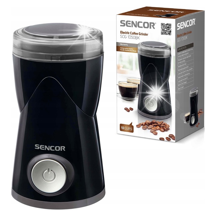 Електрическа кафемелачка Sencor SCG 1050BK черна 150W 10x10x18cm