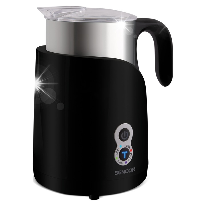 Sencor SMF 4000BK tejhabosító és melegítő 650W rozsdamentes acél 300ml 17x13x20.5cm