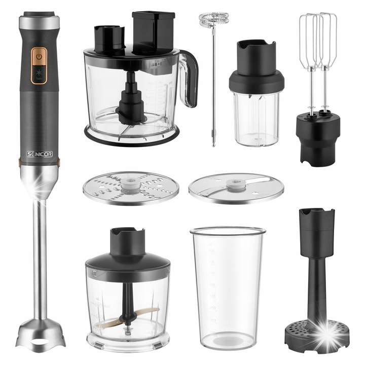 Вертикален пасатор Sencor SHB 6552BK 10 в 1, 1500W, черен, 24.5x22.5x19.5см