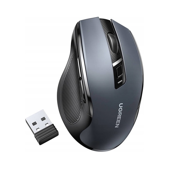 Mouse wireless ergonomic UGREEN MU006 negru 4000 DPI 15m raza