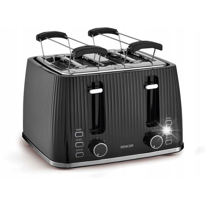 Електрически тостер Sencor STS 7541BK, 4 филии, 7 степени, черен, 29x19x27см