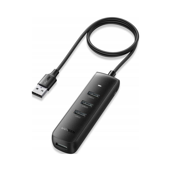Хъб адаптер UGREEN 4 порта USB 3.0, 5Gbps, кабел 1м, розов