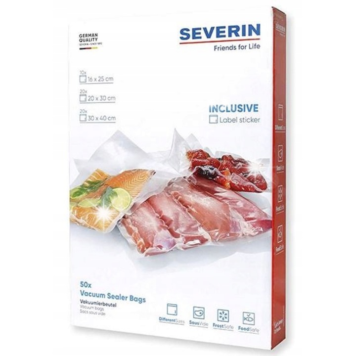 Set 55 pungi vidare Severin 30x40cm rezistente termic fara BPA