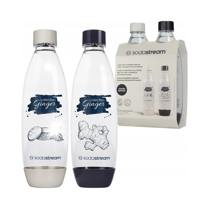 SodaStream Fuse 1L palack szett, 2 db, tartós, narancssárga