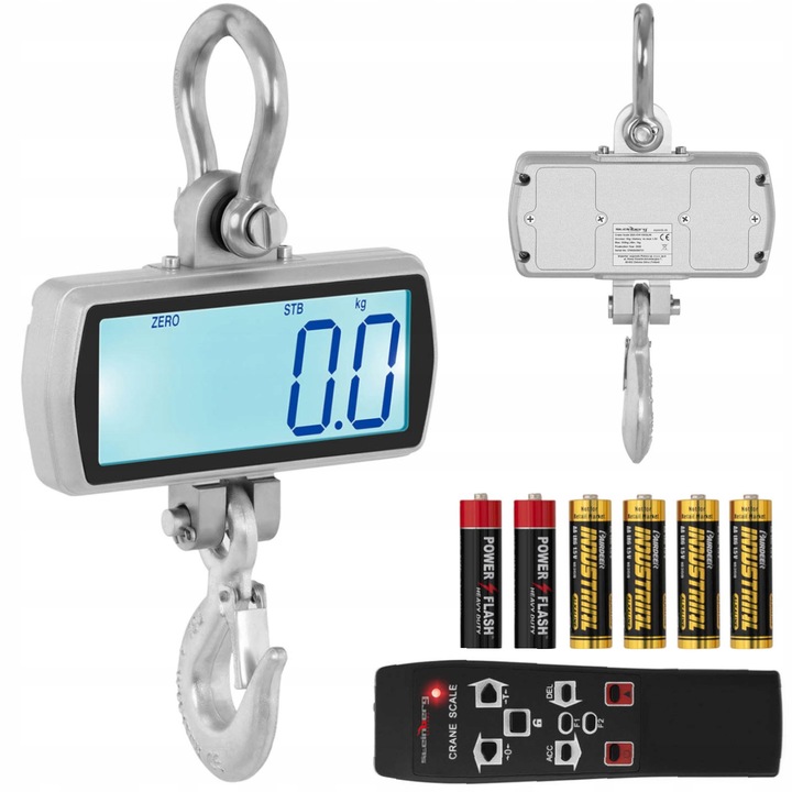 Steinberg SBS-KW-500SLIM kampós mérleg, 500kg, LCD, távirányító, 28.8x7.5x28.8cm