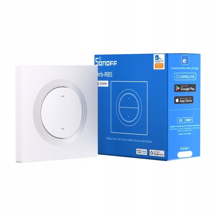 Sonoff Mini-RBS-E WiFi okoskapcsoló redőnyökhöz, fehér