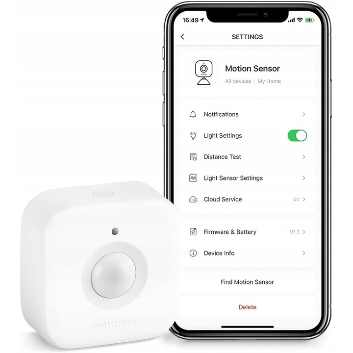 SwitchBot Motion Sensor бял сензор за движение 54x54x30mm с AAA батерии